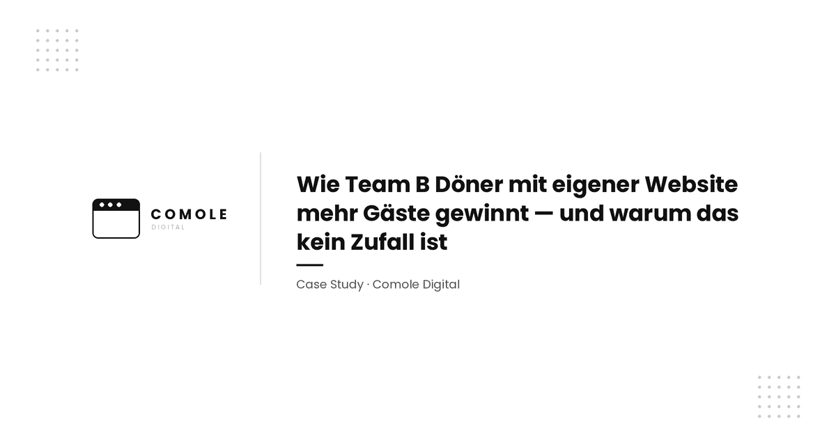 Team B Döner: warum mein erster Kunde eine eigene Seite bekam
